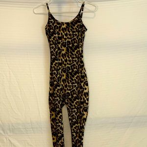 XS Leopard print jumpsuit romper one-piece full